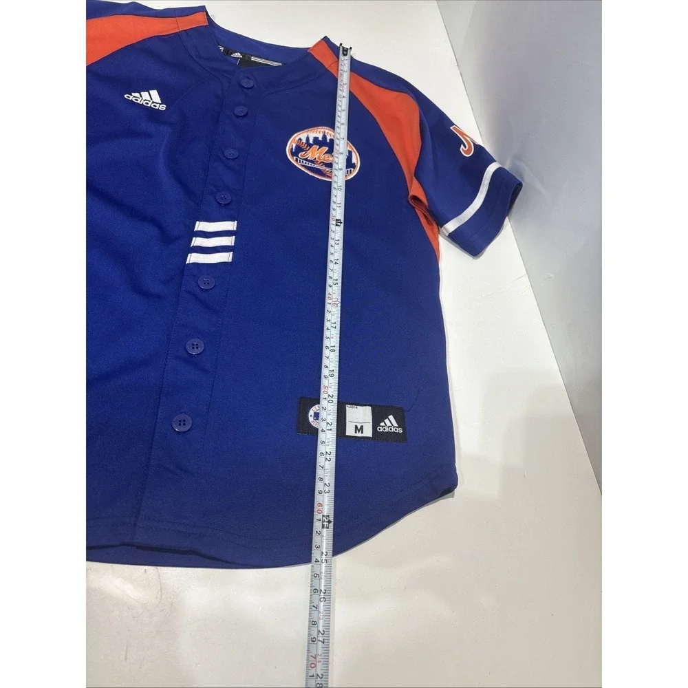Adidas NY Mets Jersey Youth Size M 10-12 Baseball Official Patch